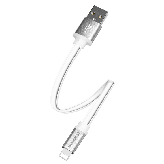 Кабель USB Lightning ColorWay CW-CBUM-LM25W 2,4A 0,25м білий | Зображення 2