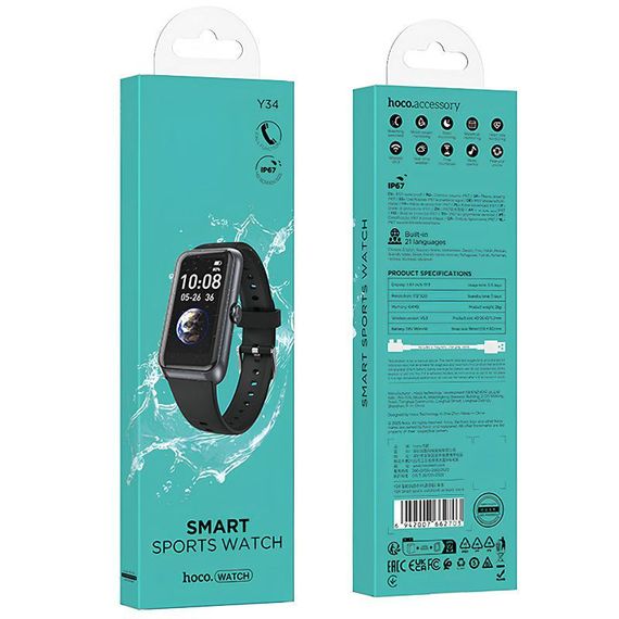 Смарт-часы Hoco Smart Watch Y34 Smart sports watch (call version) Black | Зображення 3