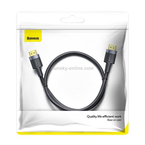 Кабель Baseus Cafule 4KHDMI Male To 4KHDMI Male Adapter Cable 1m Black | Зображення 1