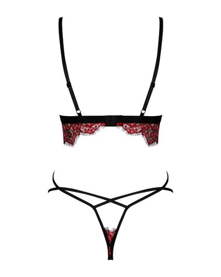 Комплект Obsessive Redessia set Чорно-червоний S/M | Зображення 8