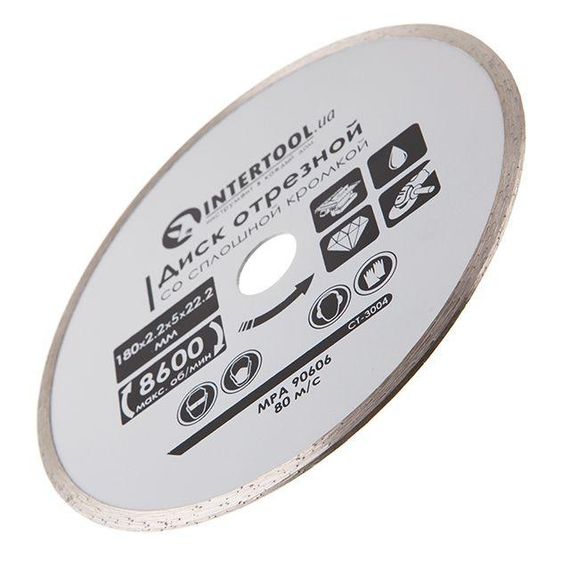 Диск відрізний алмазний із суцільною крайкою INTERTOOL CT-30041 | Зображення 2
