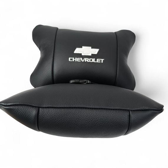 Автомобильные подушки Chevrolet из натуральной итальянской кожи + кожаный брелок в подарок | Зображення 4