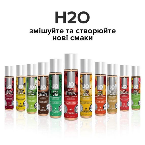 Змазка на водній основі System JO H2O — Strawberry Kiss (30 мл) без цукру, рослинний гліцерин | Зображення 4