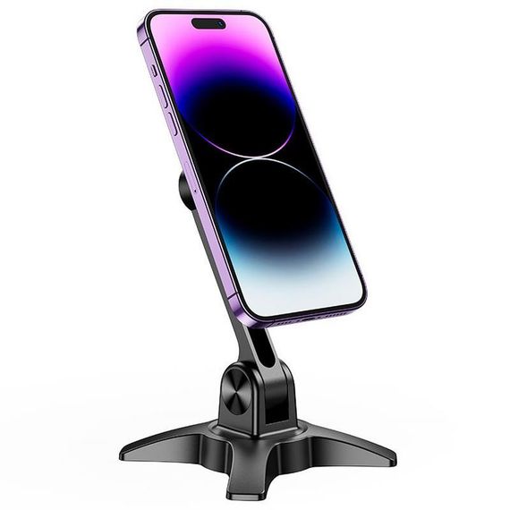 Магнитный держатель для телефона Hoco HD2 Joy ring Black | Зображення 5