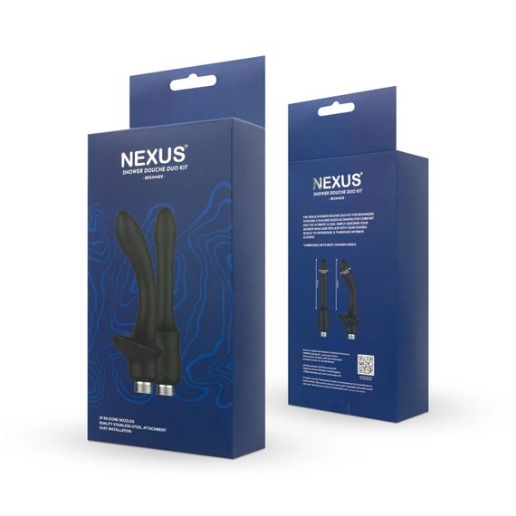 Набір насадок для анального душу Nexus BEGINNER Shower Douche Duo Kit - Black | Зображення 8