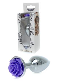 Анальна пробка - Jewellery Silver Rose Plug Purple