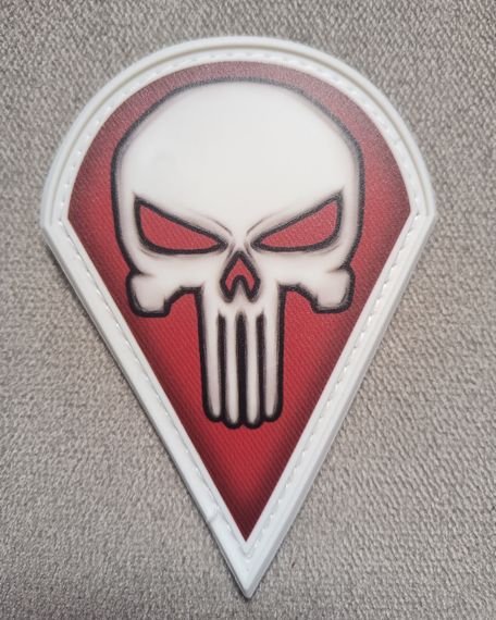 Шеврон Череп ДШВ резиновый (белый кант) | Зображення 1