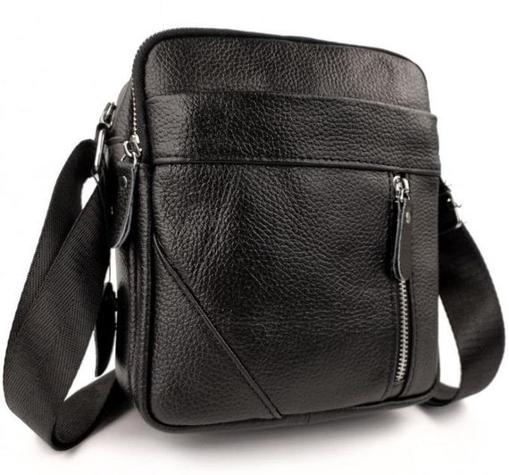 Чоловіча шкіряна сумка через плече Tiding Bag M38-10131A чорна | Зображення 1