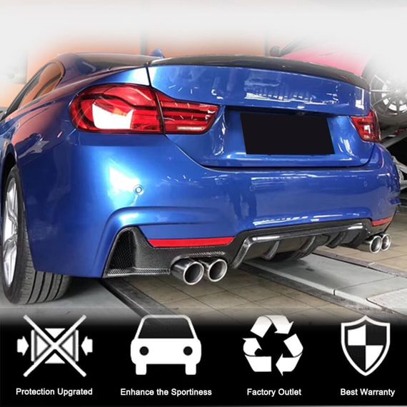 Дифузор заднього бампера V1 (для M-Sport, Карбон) для BMW 4 серія F-32 2012-2020 рр | Зображення 1