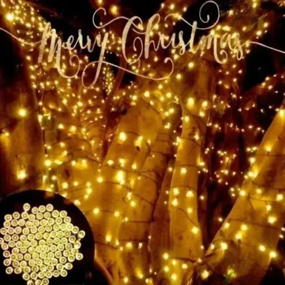 Уличная гирлянда с солнечной панелью линза диод SFK-16 Водонепроницаемые светодиодные лампы-гирлянда 10м | Зображення 3