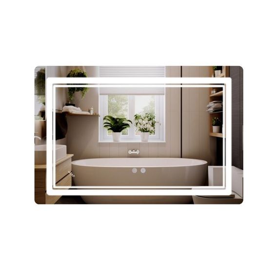 Дзеркало Qtap Cardinal (CA2) 800х600 з LED-підсвіткою Touch, з антизапотіванням, з димером, темп. кольору (3000-6500K) Reverse