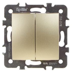 Выключатель двухклавишный Rodos RB-2V