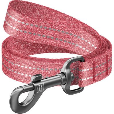 Поводок для собак WAUDOG Re-cotton светоотражающий L-XXL Ш 25 мм Д 150 см красный (40163)