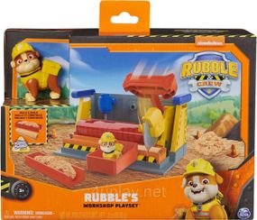 Щенячий патруль Крепыш и команда Мастерская и фигурка Крепыша Оригинал Rubble & Crew Rubble’s Workshop Playset