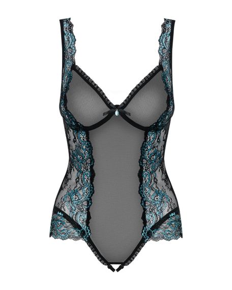 Сітчасте боді на кісточках Obsessive Amanta teddy L/XL, чорне, з доступом sexstyle | Зображення 5