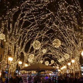 Вулична гірлянда 800 LED 50М Теплий білий Вуличний, вулична світлодіодна гірлянда краплі роси, гірлянда знижка