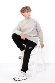 Теплий костюм для хлопчика підлітковий (світшот та штани) з принтом Носи своє 146 Світло-сірий​ (p-12208-213720)