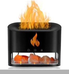 Лампа-зволожувач повітря 3в1 із соляним камінням Docsal Flame (47371-_317)