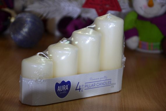 Набір свічок 4 шт. циліндр Bispol AURA Candles Молочний (sw50/4-011) | Зображення 8