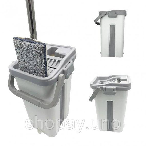 Швабра с ведром комплект Scratch Cleaning Mop с автоматическим отжимом и складной ручкой | Зображення 2