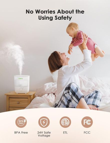 Зволожувачі Oraimo для спальні, зволожувач із прохолодним туманом і верхнім наповненням | Зображення 5