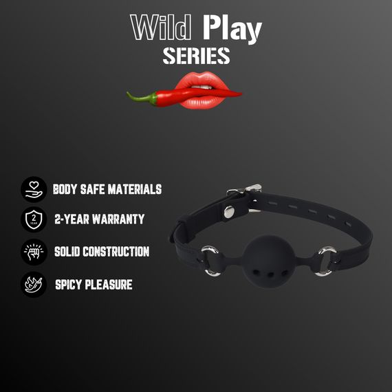 Кляп - Erospace Wild Play Mouth Gag With Silicone Ball C14 | Зображення 1