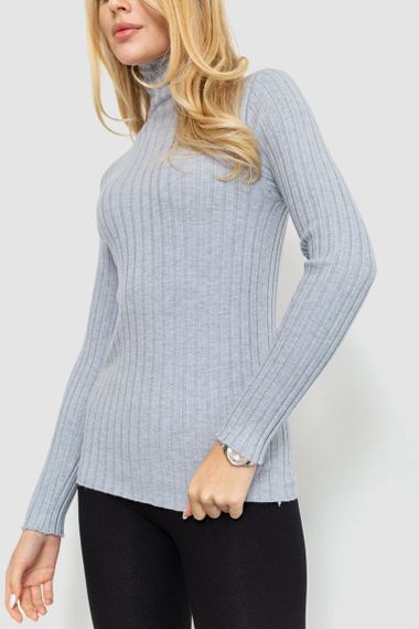 Гольф жіночий однотонний, колір світло-сірий, 204R043 | Зображення 2