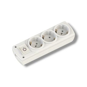 Колодка електрична для подовжувача Mutlusan, 3 гнізда, 16 А, із заземленням, з вимикачем (арт.49-11-23)