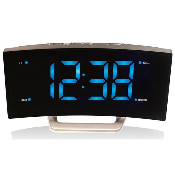 Годинник настільний з радіо Technoline WT460 Blue LED Black/Silver (WT460 blaue LED) | Зображення 1