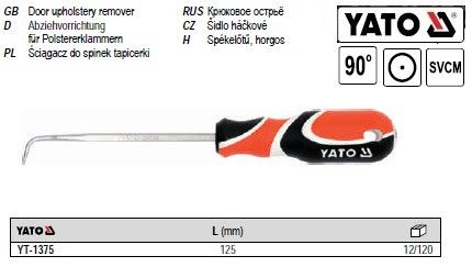 Шило YATO Польща гнуте 90° l=125 мм YT-1375