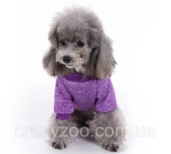 Кофта для собак и котов EcoToys Purple S рябая фиолетовая A: 25 см B: 34 см C: 20 см 7093 | Зображення 3