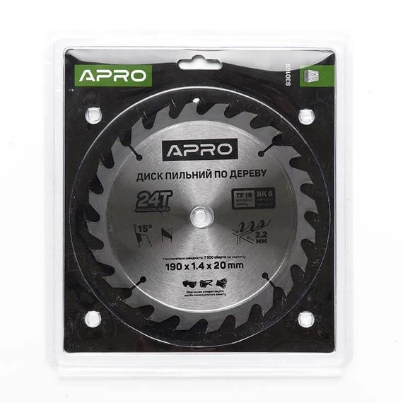 Диск пиляльний для дерева 190х20х24T APRO 8301691 | Зображення 4