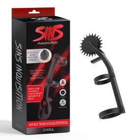 Колесо Вартенберга на палец Chisa Sins Double Thorn Finger, черное Sex Aura