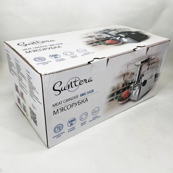 М'ясорубка електрична метал Suntera SMG-5418W, М'ясорубка з MK-421 металевим редуктором | Зображення 3