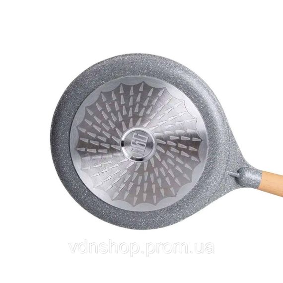 Алюмінієва млинцева сковорода з мармуровим антипригарним покриттям Ø 28 см, товсте дно MGC сірий HP-4-430G | Зображення 4