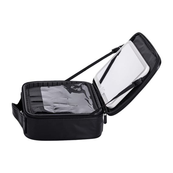 Органайзер косметичка из эко кожи с зеркалом и подсветкой 26×22×9 см HP-10-2AB | Зображення 5