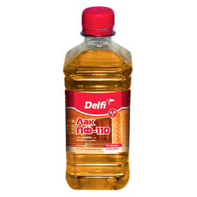 Лак ПФ-110 Delfi бесцветный глянцевый 0.5 л.