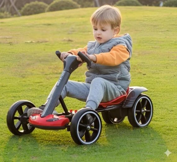 Дитячий складаний електромобіль Go-Kart з акумулятором та пультом електрокар Червоний | Зображення 2