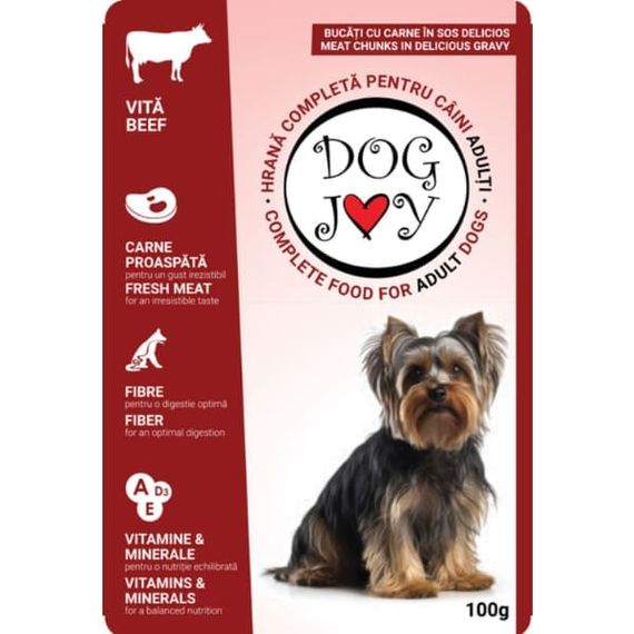 Dog Joy з яловичиною в соусі, 100 г, пауч, 24шт/уп, ціна за шт.