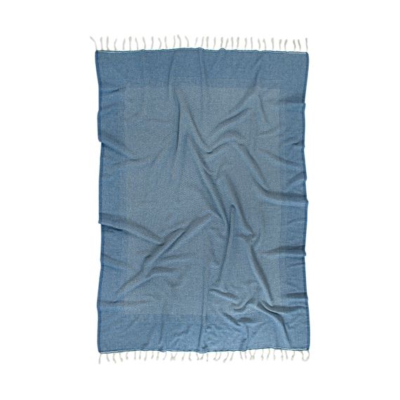 Плед Barine 9181 Туреччина 125*180 см  Вовна + Бавовна Блакитний