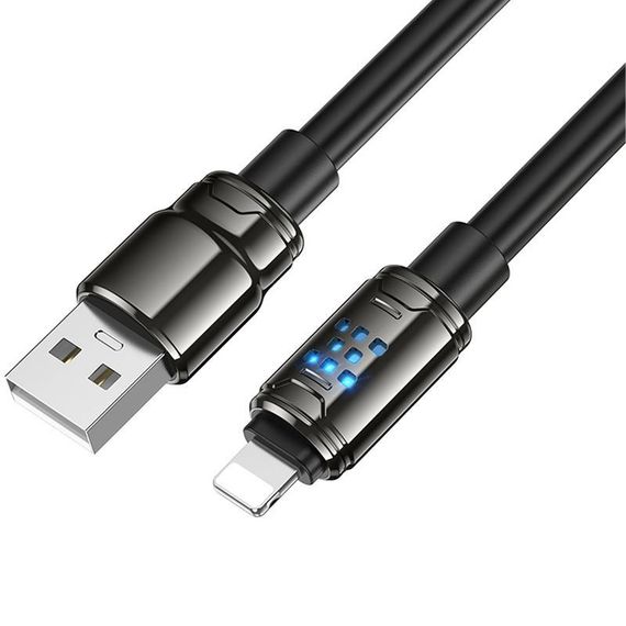 Дата кабель Hoco U143 Joy USB to Lightning 2.4A (1.2m) Black | Зображення 3