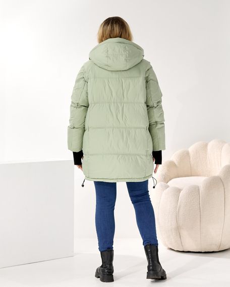 Зимова куртка великого розміру світло зеленого кольору | Зображення 9