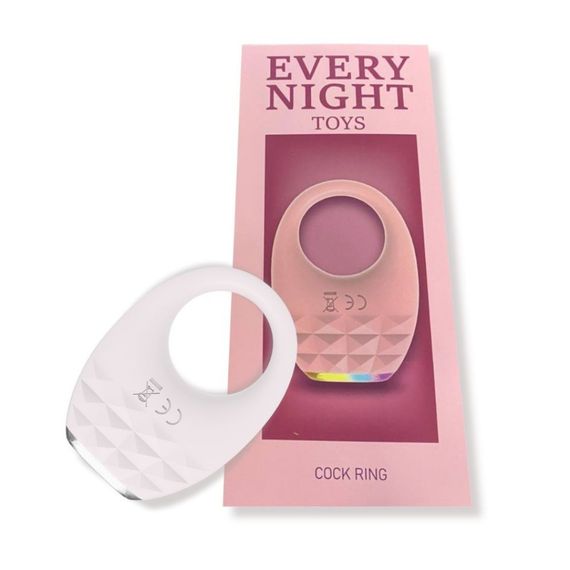 Вибрационное эрекционное кольцо Every Night Toys с подсветкой, белое sexstyle | Зображення 7