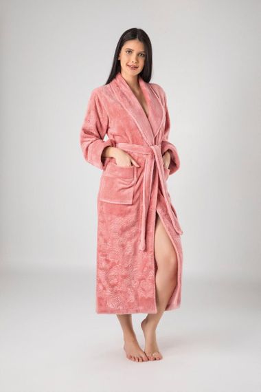 Жіночий халат Nusa 8650 пудровий 3XL