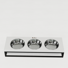 Миски на подставке для котов и маленьких собак Hollky Base Bar (3 × 0,45 л) Bar-54187-BLWH