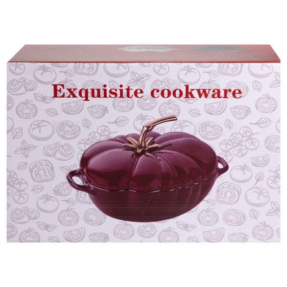 Каструля чавунна емальована Iron Tomato 2,5 л, червоний Yiwu HP-FLG-20 RED | Зображення 5