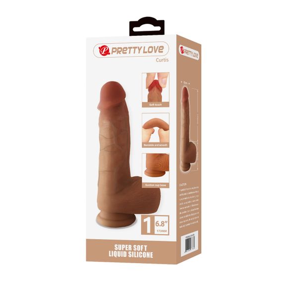 Фалоімітатор PRETTY LOVE Curtis 6.8 Super Soft Liquid Silicone Dildo Sex Aura | Зображення 9
