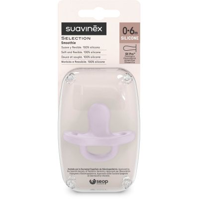 Пустышка Suavinex Colour Essence силіконова фізіологічна, 0-6 місяців, світло-фіолетова (308604) | Зображення 2