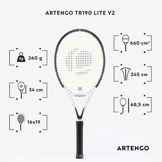 Ракетка тенісна TR190 Lite V2 для дорослих - Гріпс 1