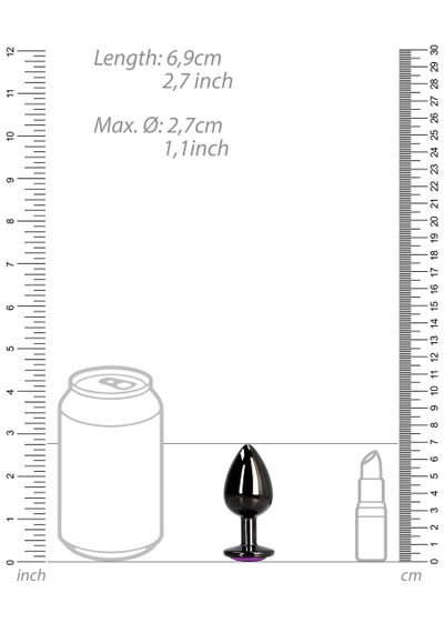 Металева анальна пробка Heart Gem, розмір S, чорна з фіолетовим Ouch! (Нідерланди) sexstyle | Зображення 4